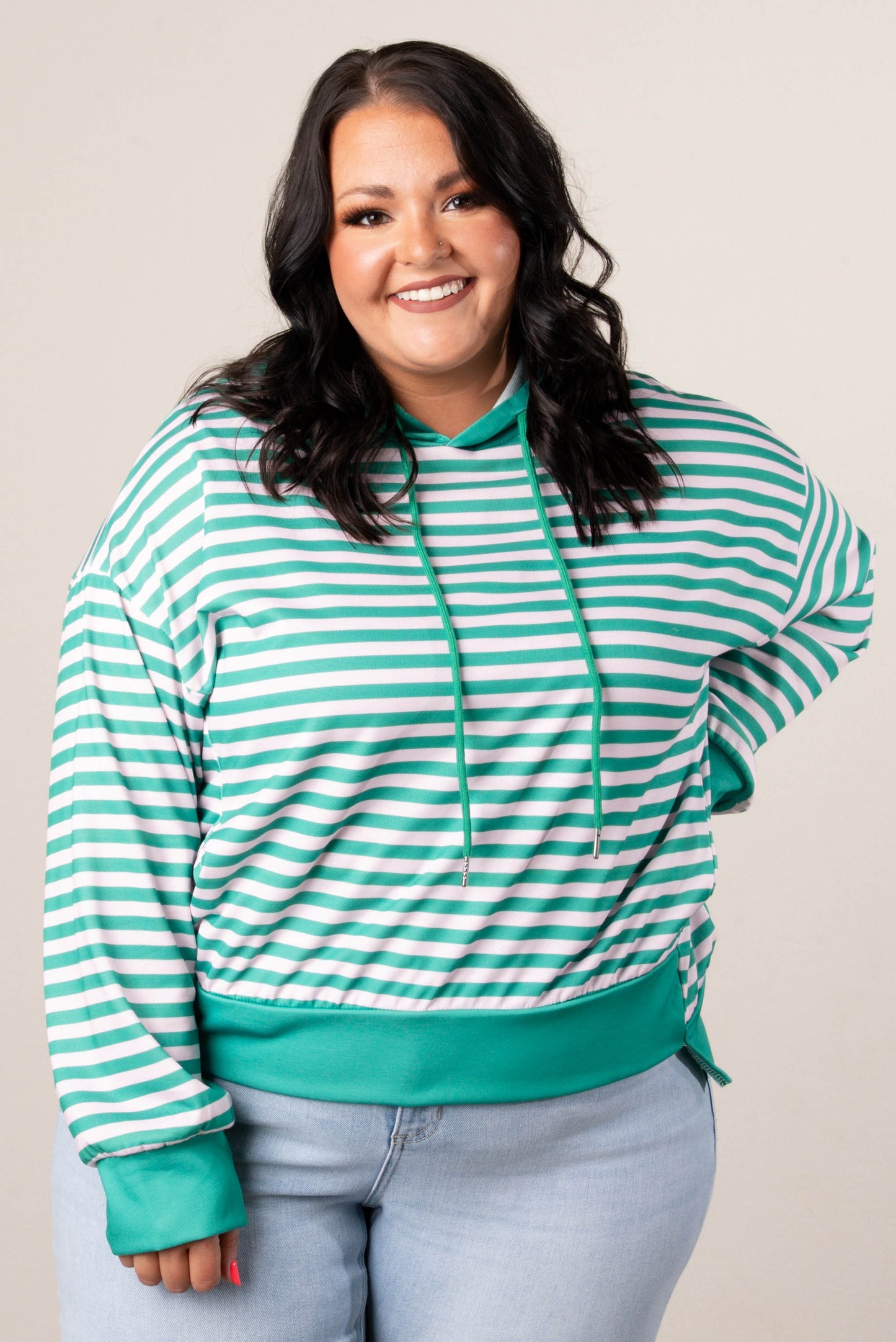 GF Exclusive Georgia Mae Striped Hooded Pullover