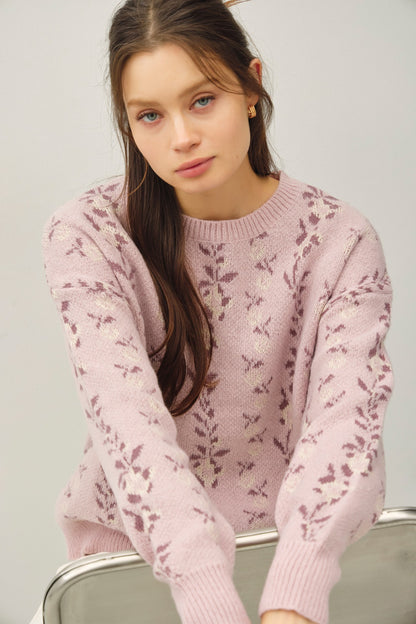 Floral Drop Shoulder Sweater PRE-ORDER