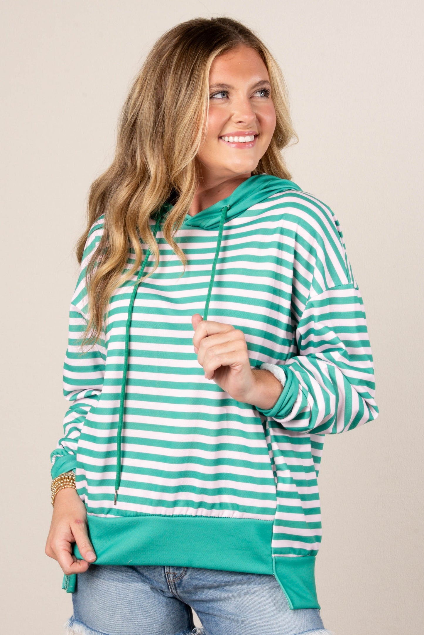 GF Exclusive Georgia Mae Striped Hooded Pullover