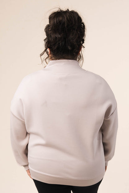 Open Neck Half Zip Scuba Pullover
