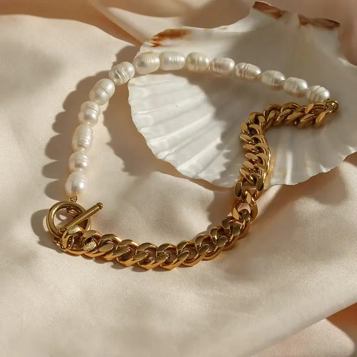 Statement Pearl Cuban Necklace