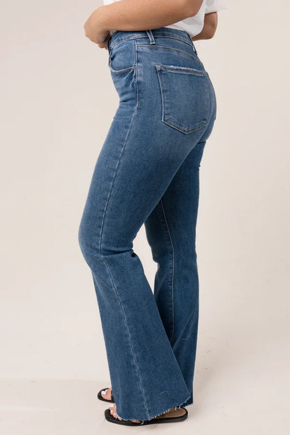 Risen High Rise Bootcut Jeans Dark Wash
