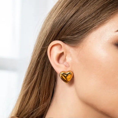 Statement Heart Stud Earrings