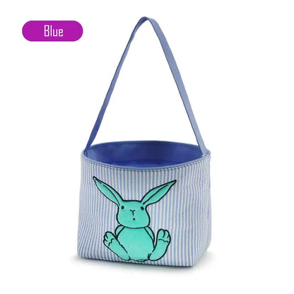 Striped Easter Buckets with Bunny Applique