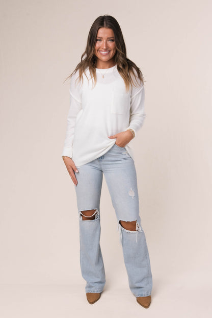 Melange Knit Hi-Lo Sweater *Final Sale*