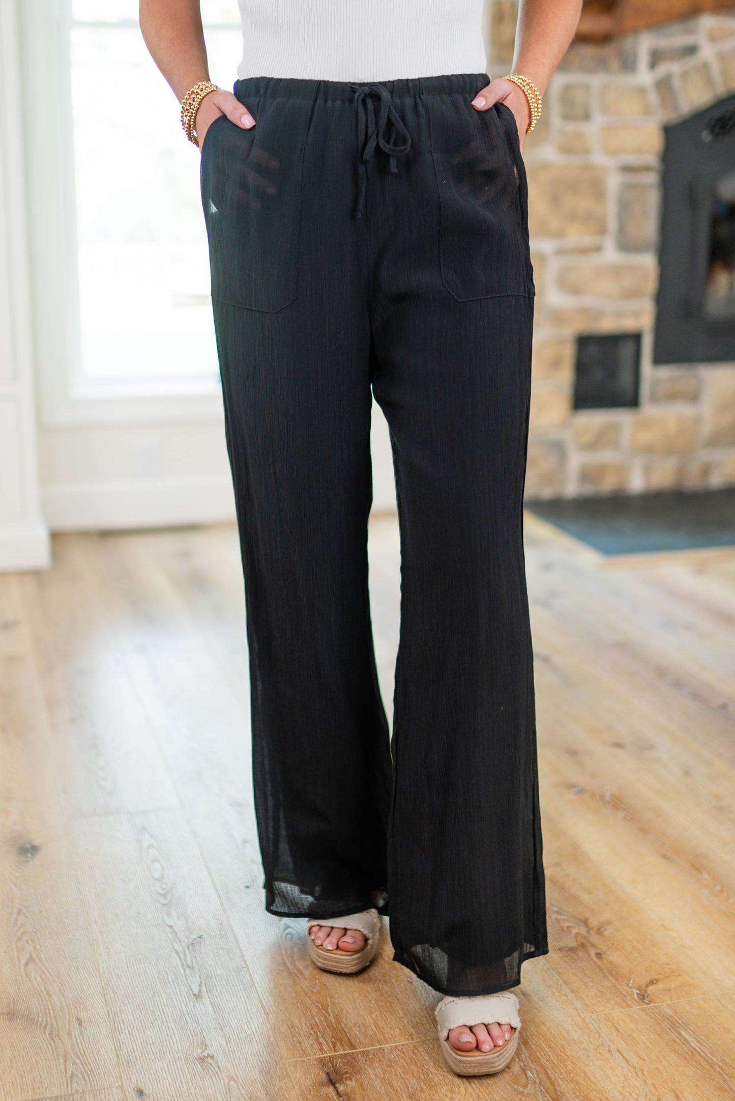 Crinkle Knit Wide Leg Pants *Final Sale*