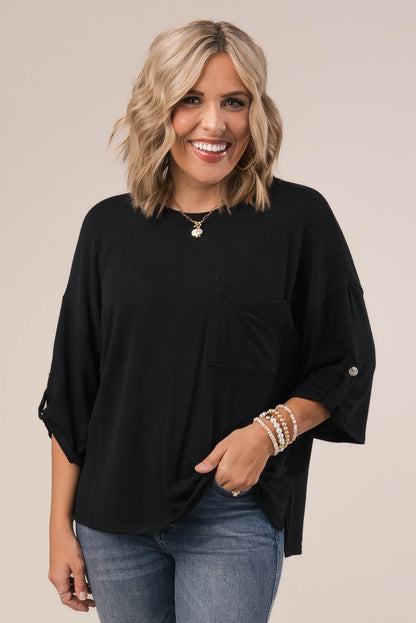 Hacci Knit Tab Sleeve Top *Final Sale*