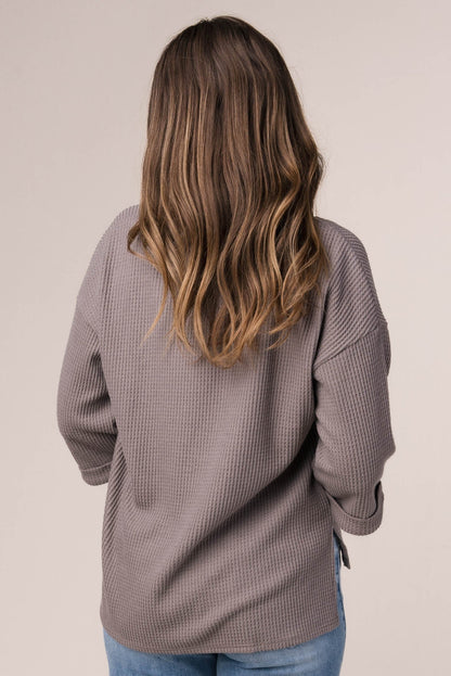 Waffle Knit Henley Top *Final Sale*