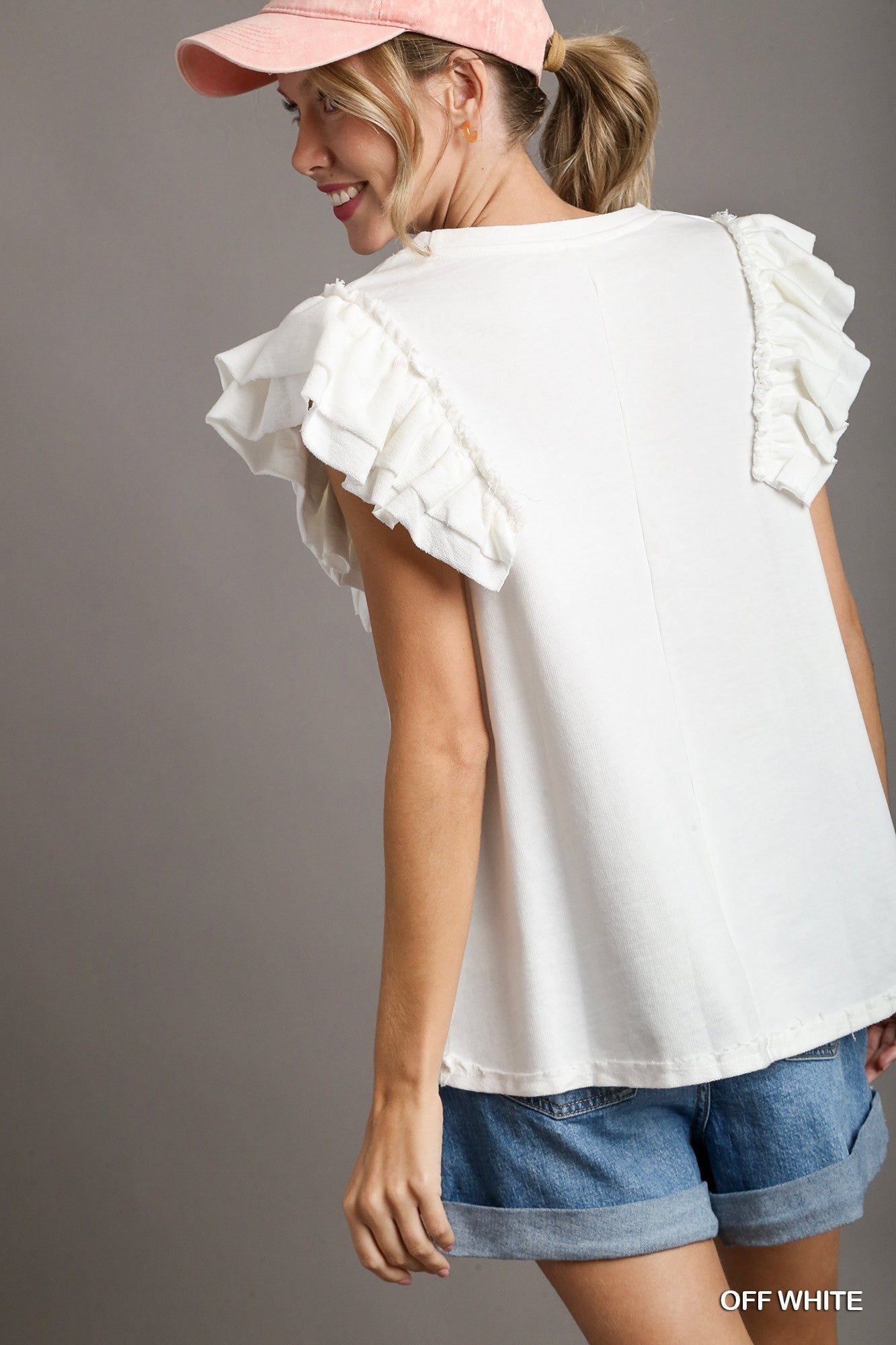 UMGEE Ruffle Sleeve Top