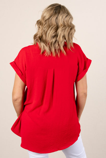 Crinkle Knit Hi-Lo Shirt