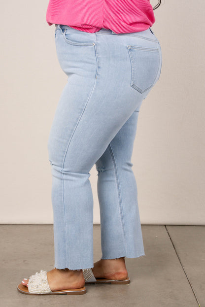 Sneak Peek Mid Rise Kick Flare Jeans