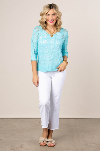 Georgia Mae Open Crocheted Knit Top