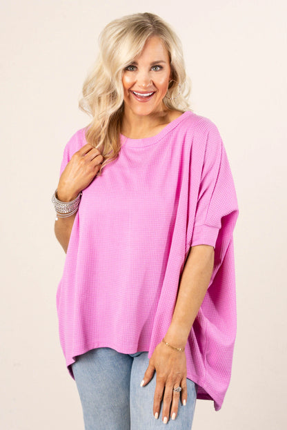 Waffle Knit Hi-Lo Poncho Top
