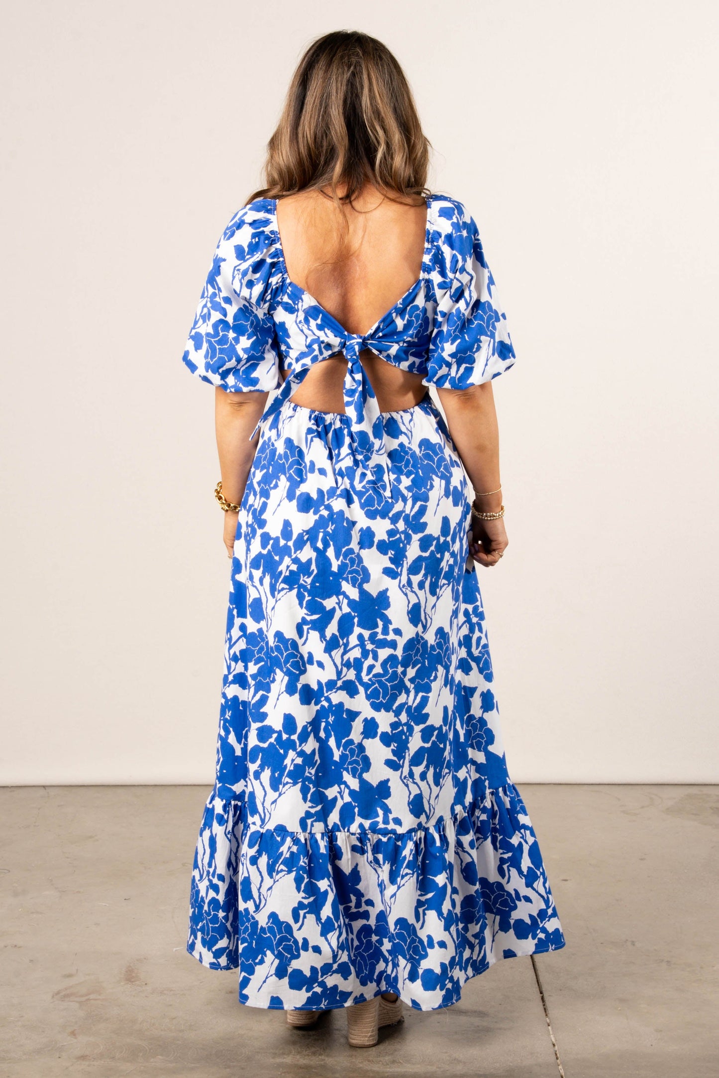 Floral Open Back Maxi Dress