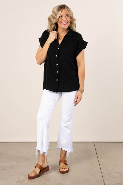 Crinkle Knit Hi-Lo Shirt