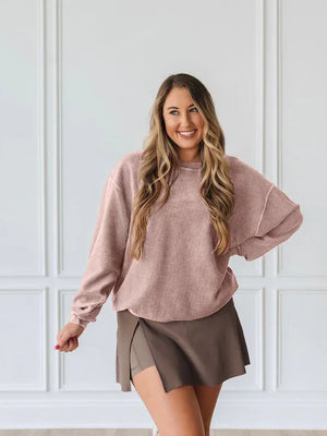 Essential Luxe Corded Crew Sweatshirt