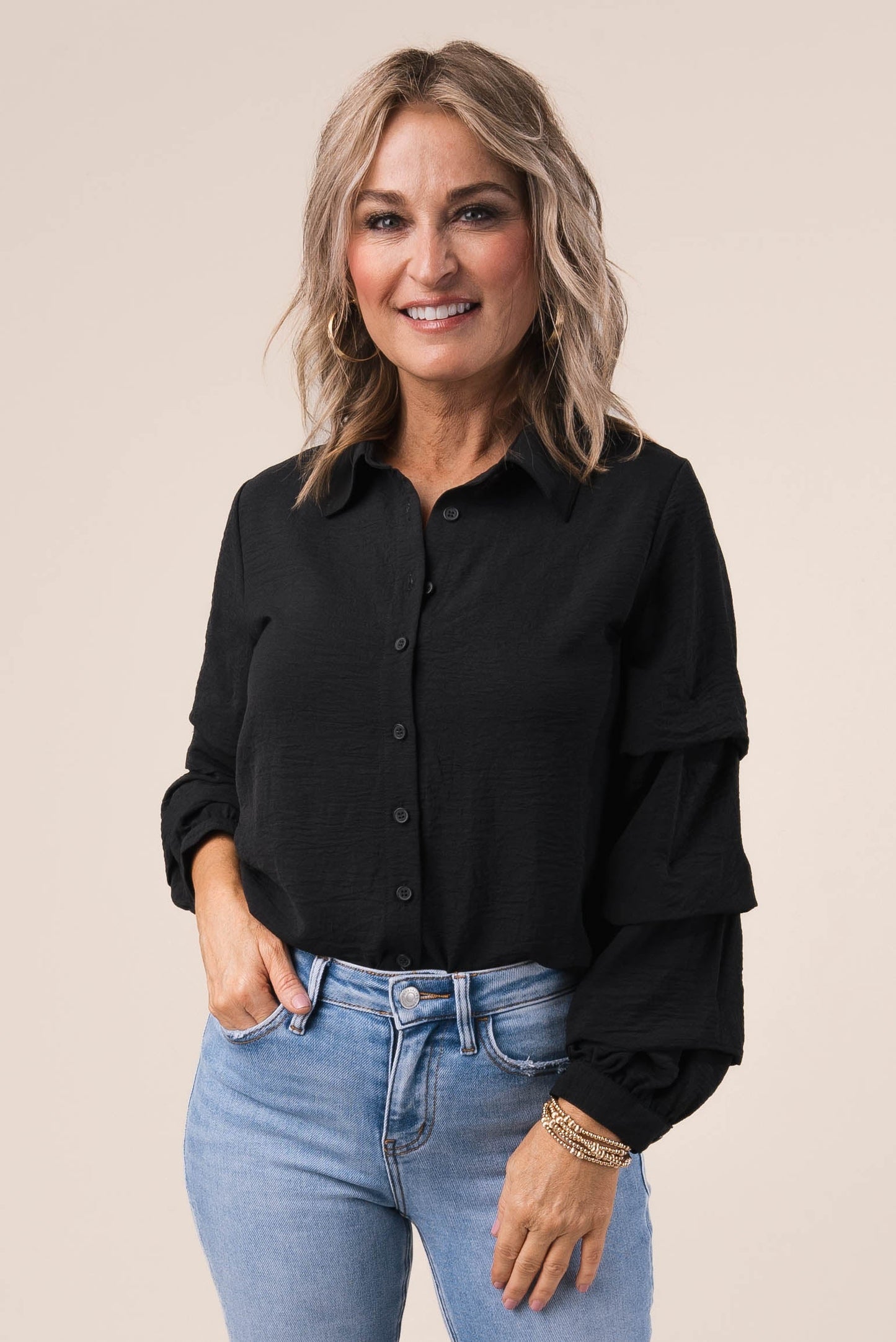 Tiered Sleeve Blouse