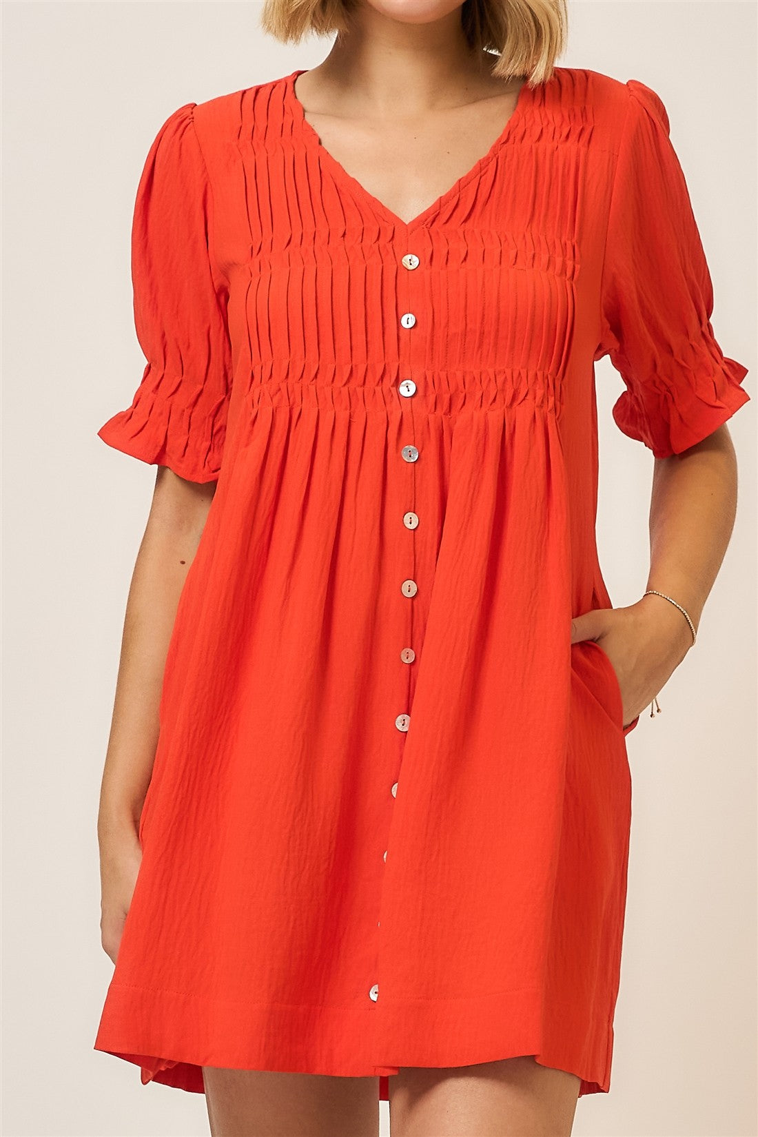 Sun Kissed Sands Pintucked Dress