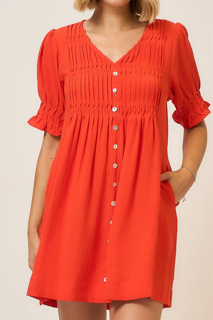 Sun Kissed Sands Pintucked Dress