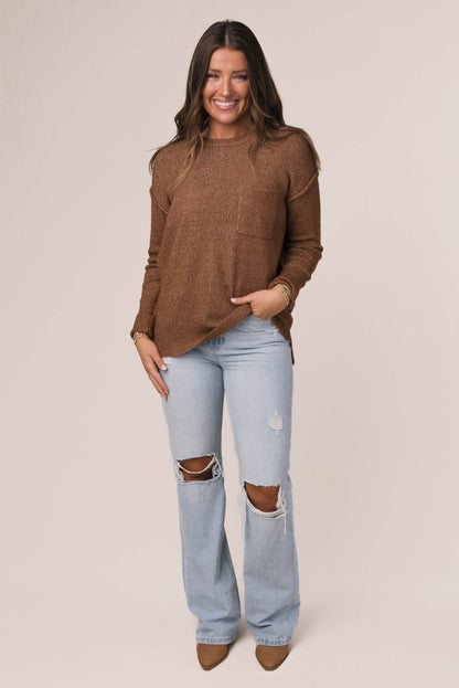 Melange Knit Hi-Lo Sweater *Final Sale*