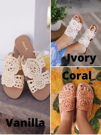 sku30301 | Athena Raffia Slide Sandal *Final Sale*