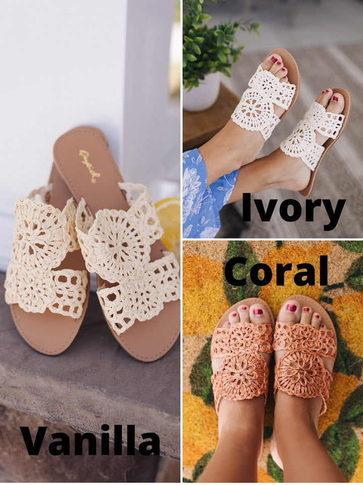 sku30301 | Athena Raffia Slide Sandal *Final Sale*