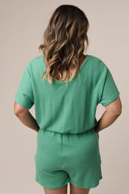 Ribbed Dolman Romper