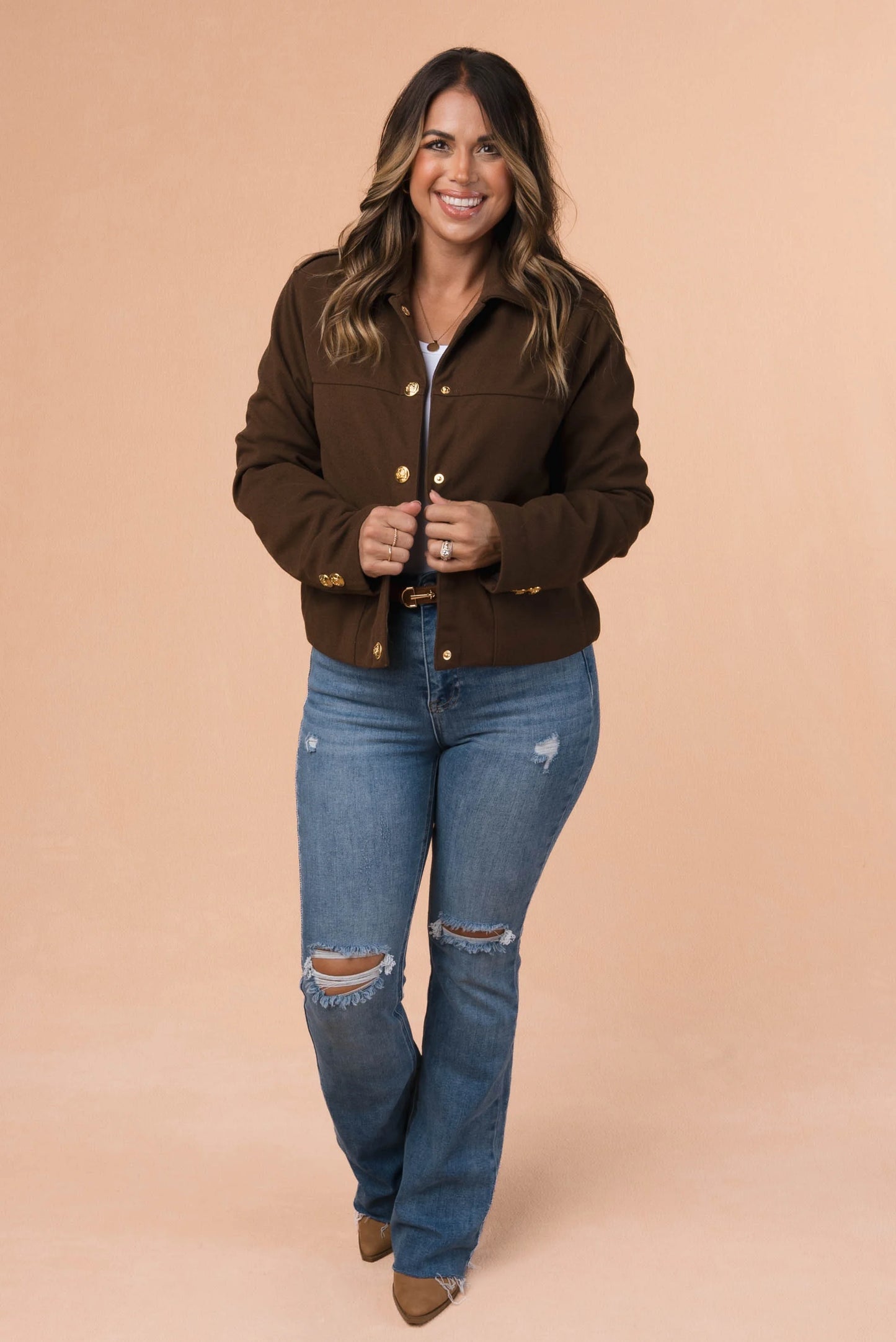 Gold Button Detail Jacket