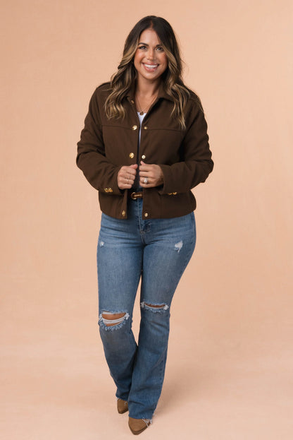 Gold Button Detail Jacket