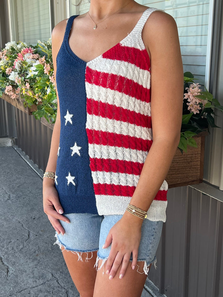Stars + Stripes Sweater Tank