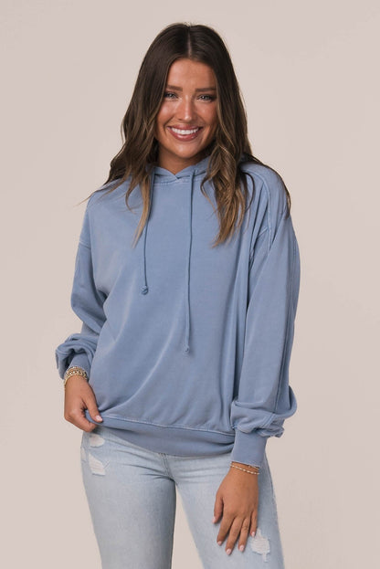Washed Seamed Hooded Pullover