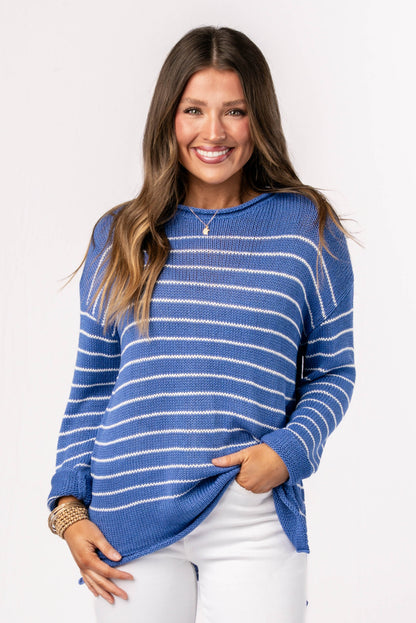 Striped Rolled Hem Sweater *Final Sale*
