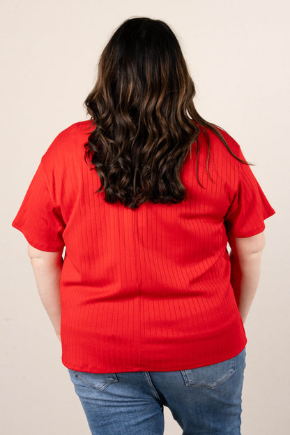 Wide Ribbed Pocket Top