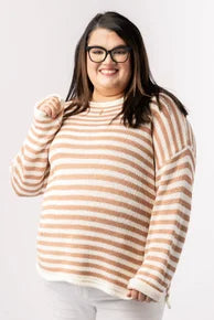 Striped Rolled Hem Sweater