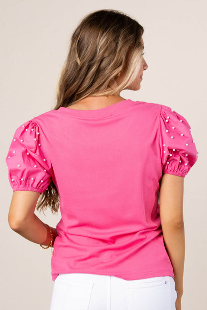 Georgia Mae Pearl Embellished Sleeve Top