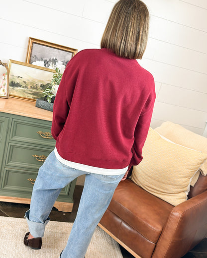 Double Take Layered Look Sweatshirt
