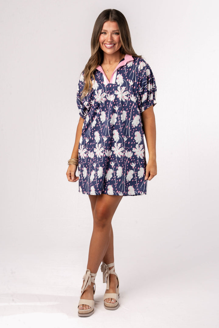 Floral Stand Collar Dress *Final Sale*