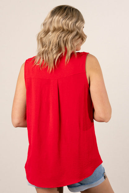Crinkle Knit Sleeveless Shirt