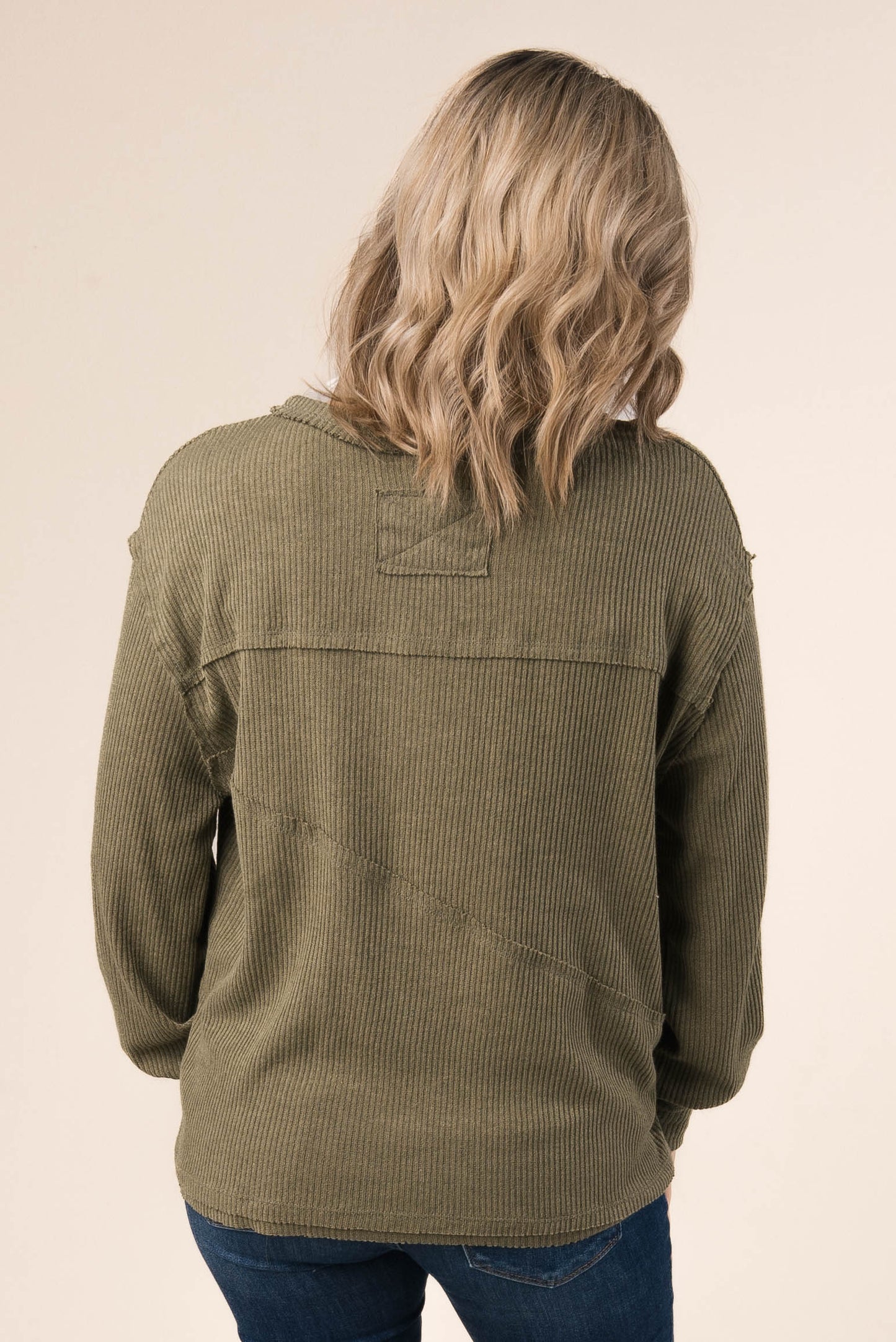 Ribbed Exposed Seam Top *Final Sale*