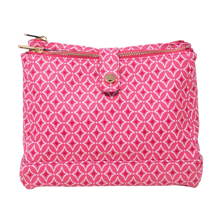 Geo Lay Flat Travel Makeup Bag