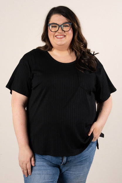 Wide Ribbed Pocket Top