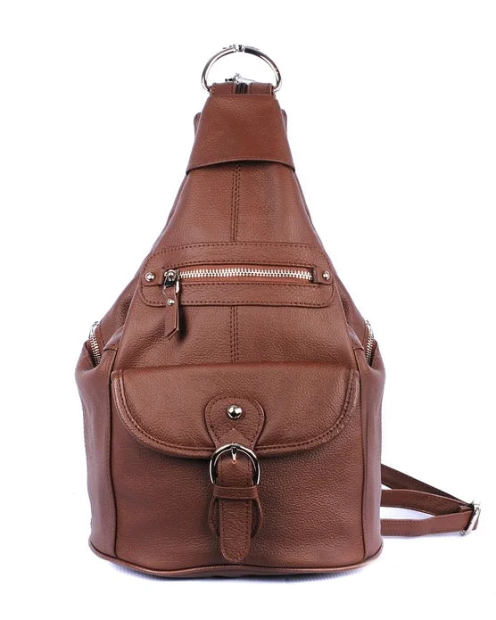 Leather Buckle Backpack