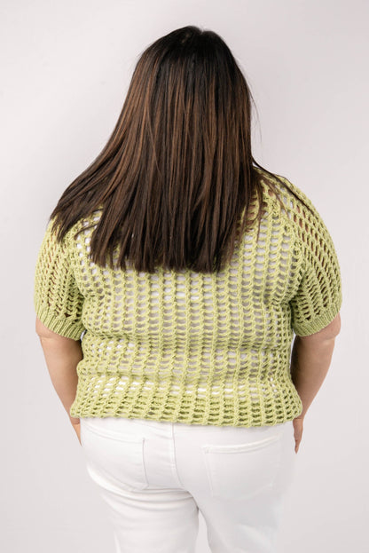 Open Knit Raglan Top