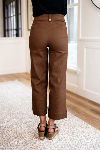 High Waist Wide Leg Crop Pants