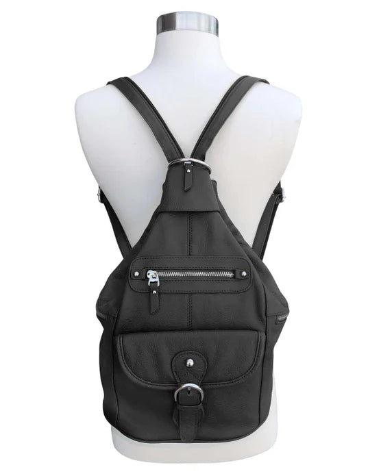 Leather Buckle Backpack