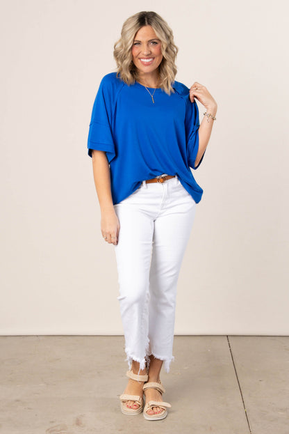 Oversized Raglan Tiered Sleeve Top