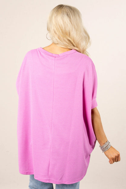 Waffle Knit Hi-Lo Poncho Top