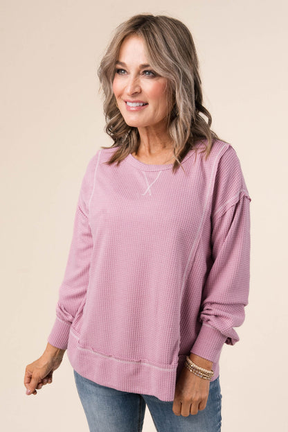 Waffle Knit Top Stitch Top *Final Sale*
