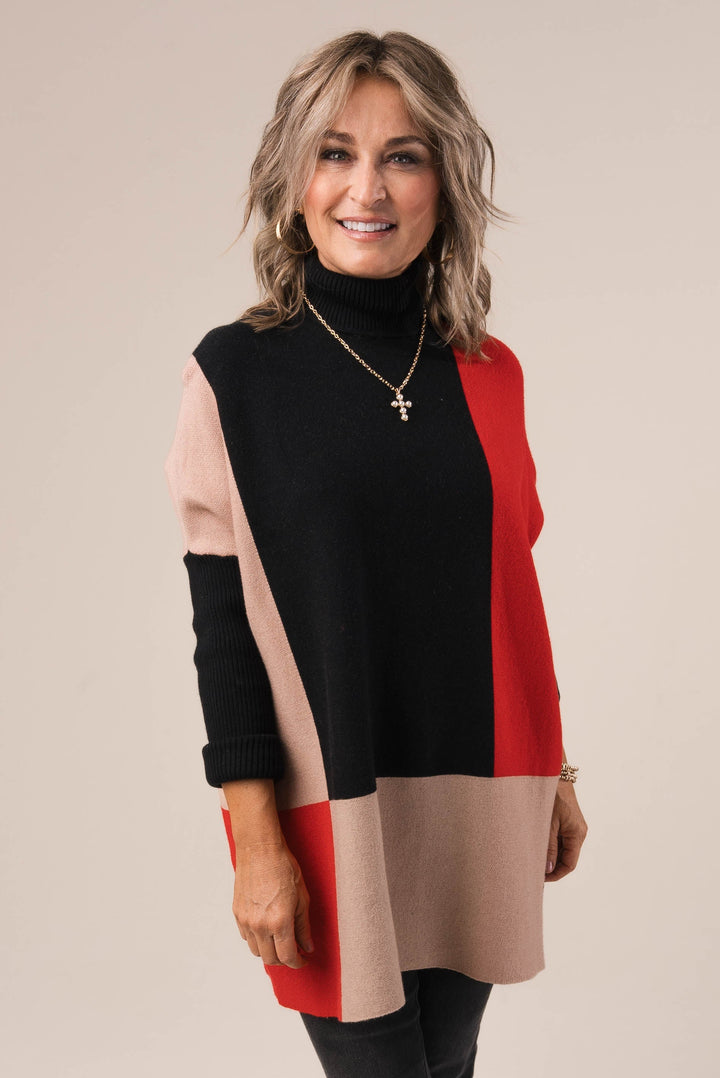 Color Block Turtleneck Sweater *Final Sale*