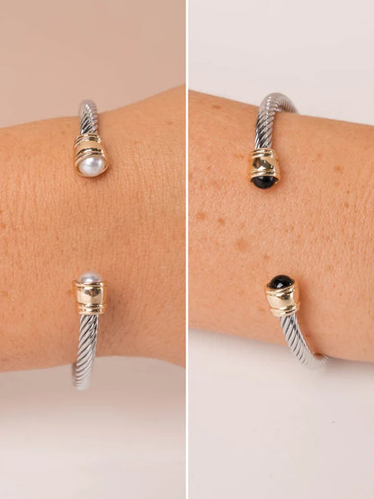Natural Stone Cuff Bracelet {More Colors}